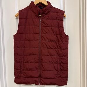 Arizona Jean Company kids Xl 18/20 Burgundy Quilted Vest full zip gorpcore layer